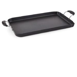 Cooks Aluminum Nonstick Double Burner Griddle, Black, 17.9" x 10.9" x 2.4"